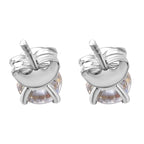 Dichroic Luminous Moissanite Solitaire Stud Earrings With Push Back in Rhodium Overlay Sterling Silver 1.50 Ct