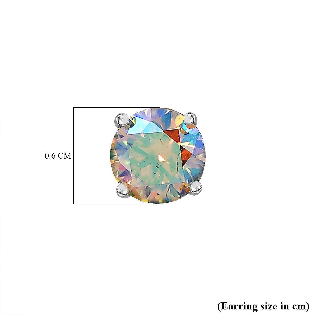 Dichroic Luminous Moissanite Solitaire Stud Earrings With Push Back in Rhodium Overlay Sterling Silver 1.50 Ct 7794556 8