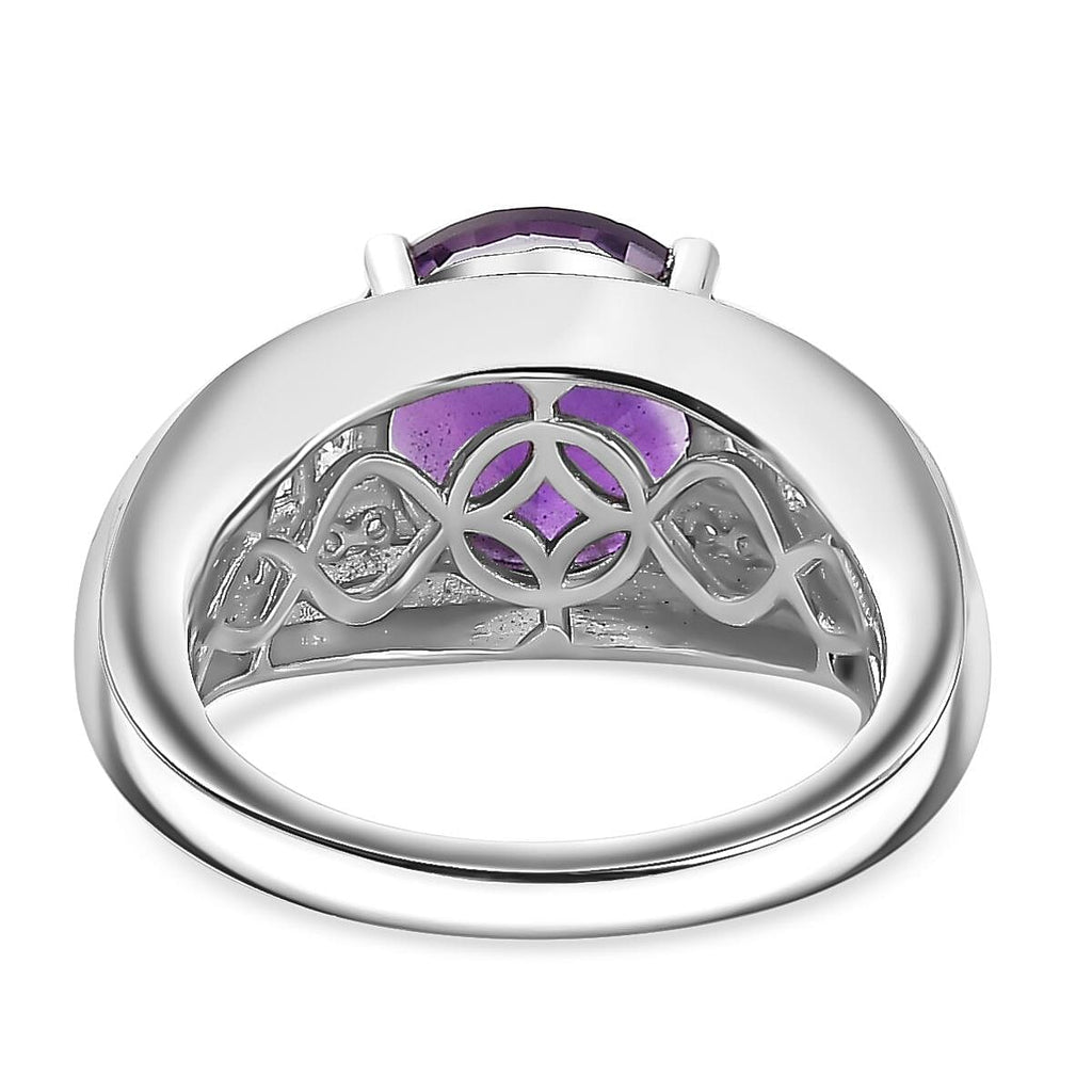 Moroccan Amethyst & Natural Zircon Ring in Rhodium Overlay Sterling Silver 4.04 Ct._7795782_4