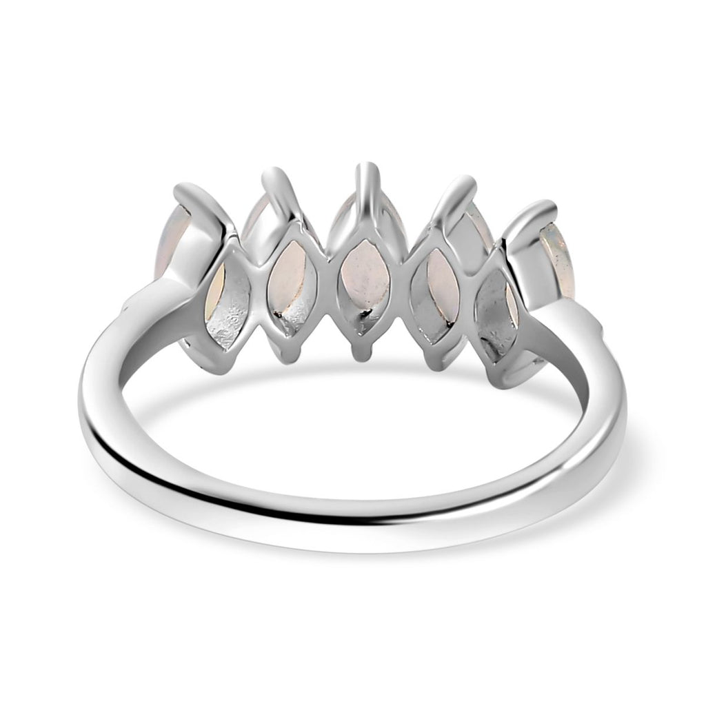 Royal Bali Collection - D'Joy Ethiopian Welo Opal 5 Stone Ring in Platinum Overlay Sterling Silver_7796061_4