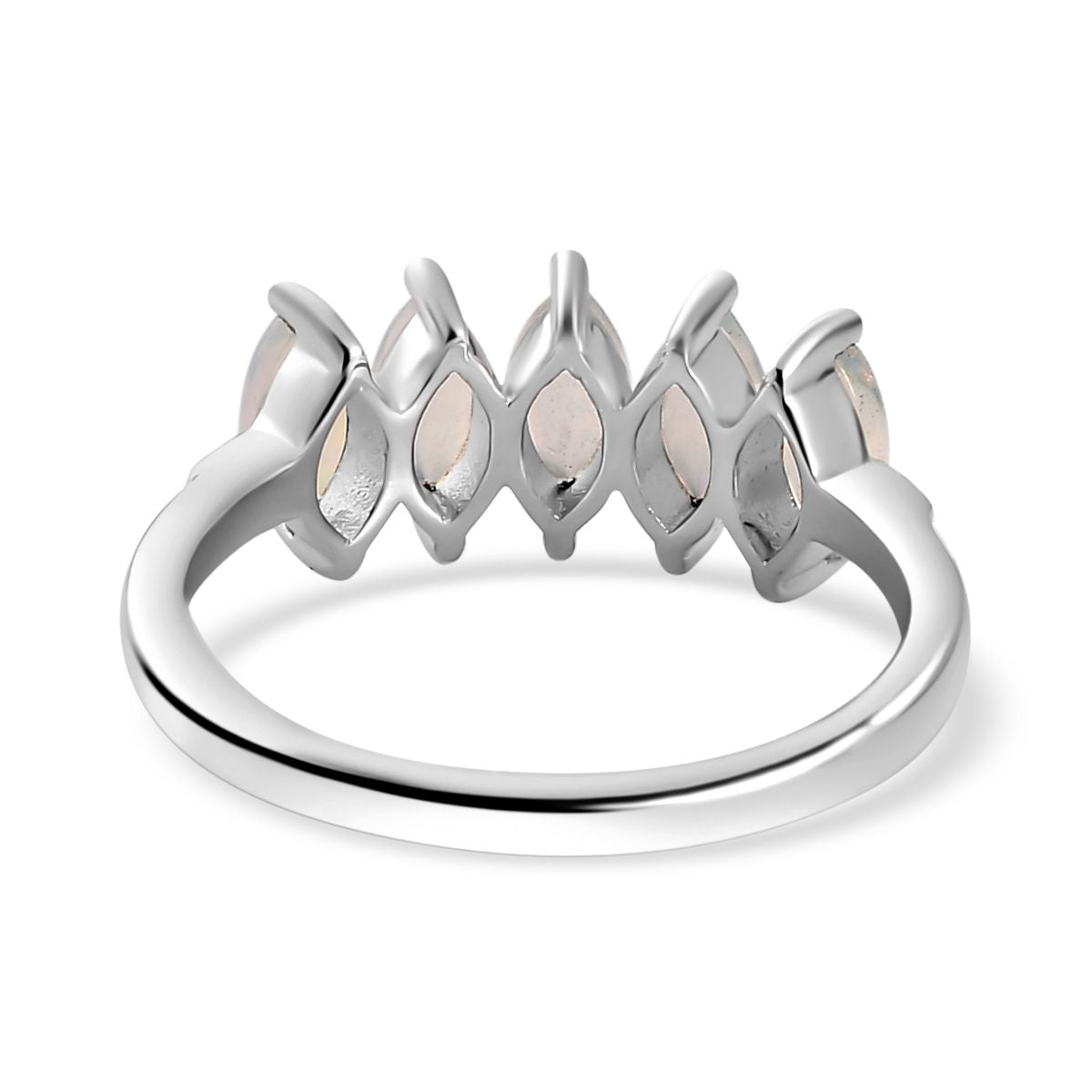 D'Joy Ethiopian Welo Opal 5 Stone Ring in Platinum Overlay Sterling Silver V32492445 5