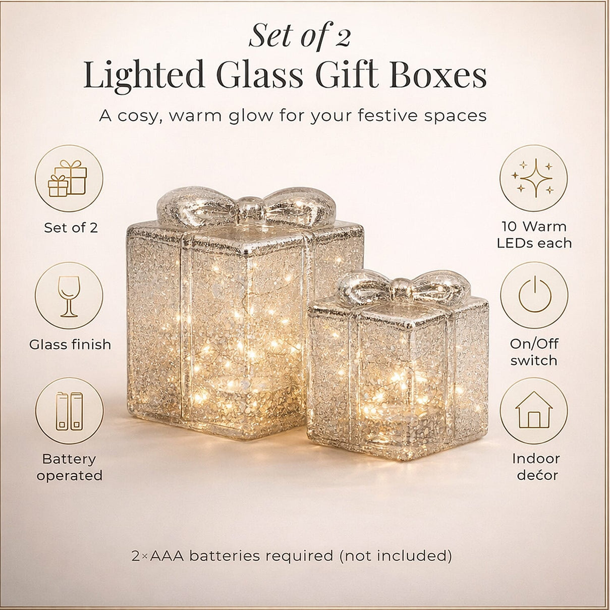 Set of 2 Lighted Gift Box for Christmas 7796733 2