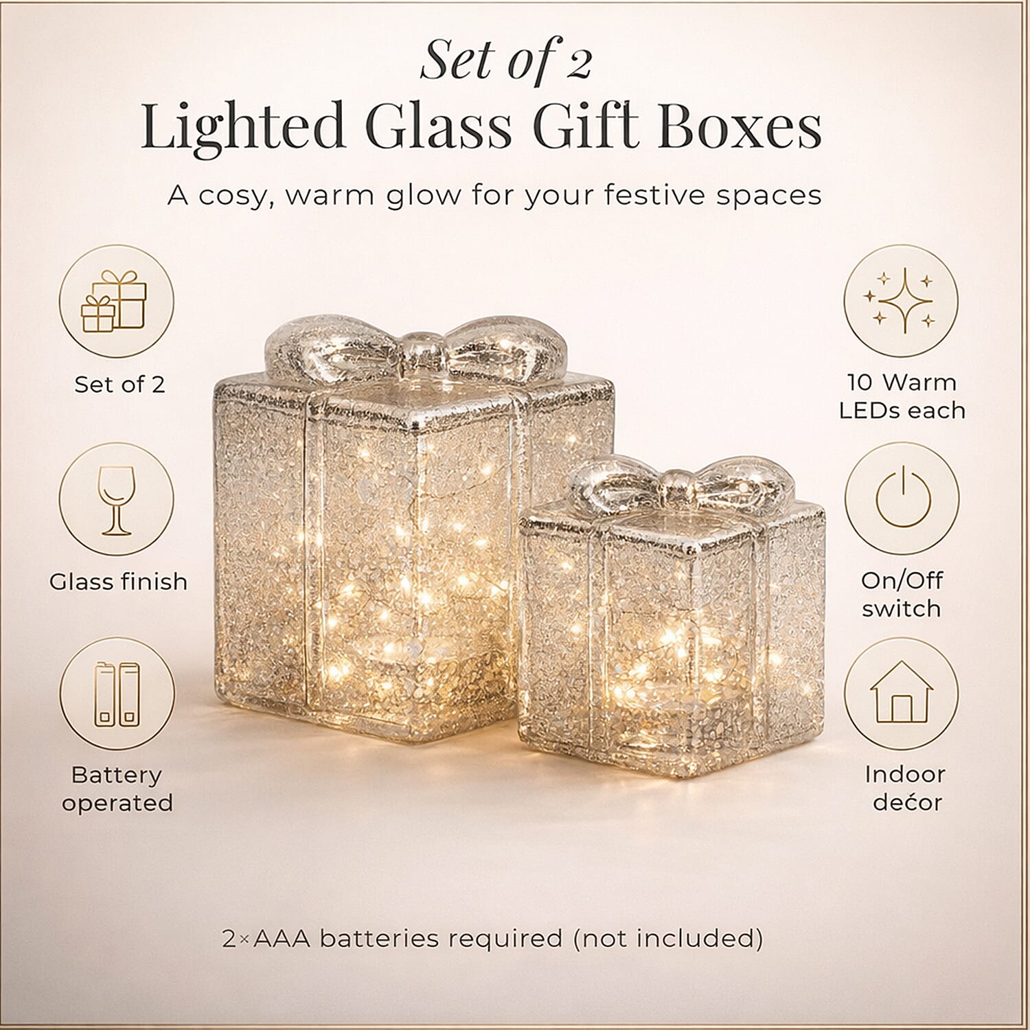 Set of 2 Lighted Gift Box for Christmas 7796733 2
