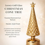 LED Striped Christmas Cone Tree - Gold_7797015_1