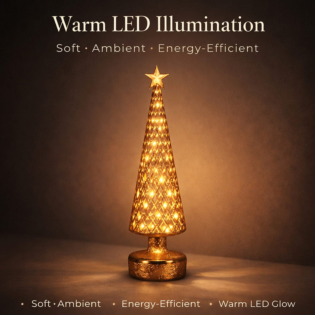 LED Striped Christmas Cone Tree - Gold 7797015 3