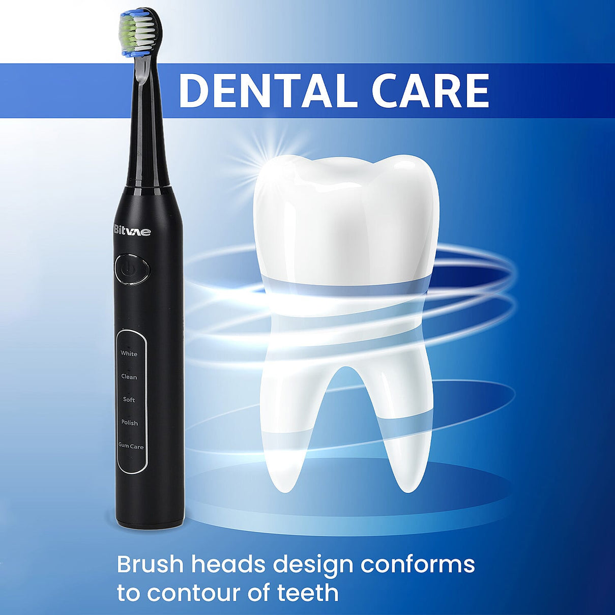 Bitvae Sonic Electric Toothbrush with 8 Brush Heads and Case â€“ Black 7797928 3