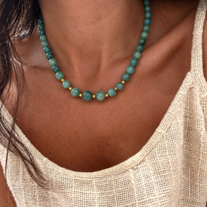 Certified &amp; Appraised Tony Diniz Collection - 315 Ct Green Kyanite Beads Necklace (Size - 18) in 18K Vermeil Yellow Gold Plated Sterling Silver 7798237 2