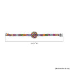 Multi Gemstones Cluster Bracelet (Size - 7) in Rhodium Overlay Sterling Silver 16.85 Ct, Silver Wt. 13.75 Gms_7798705_4