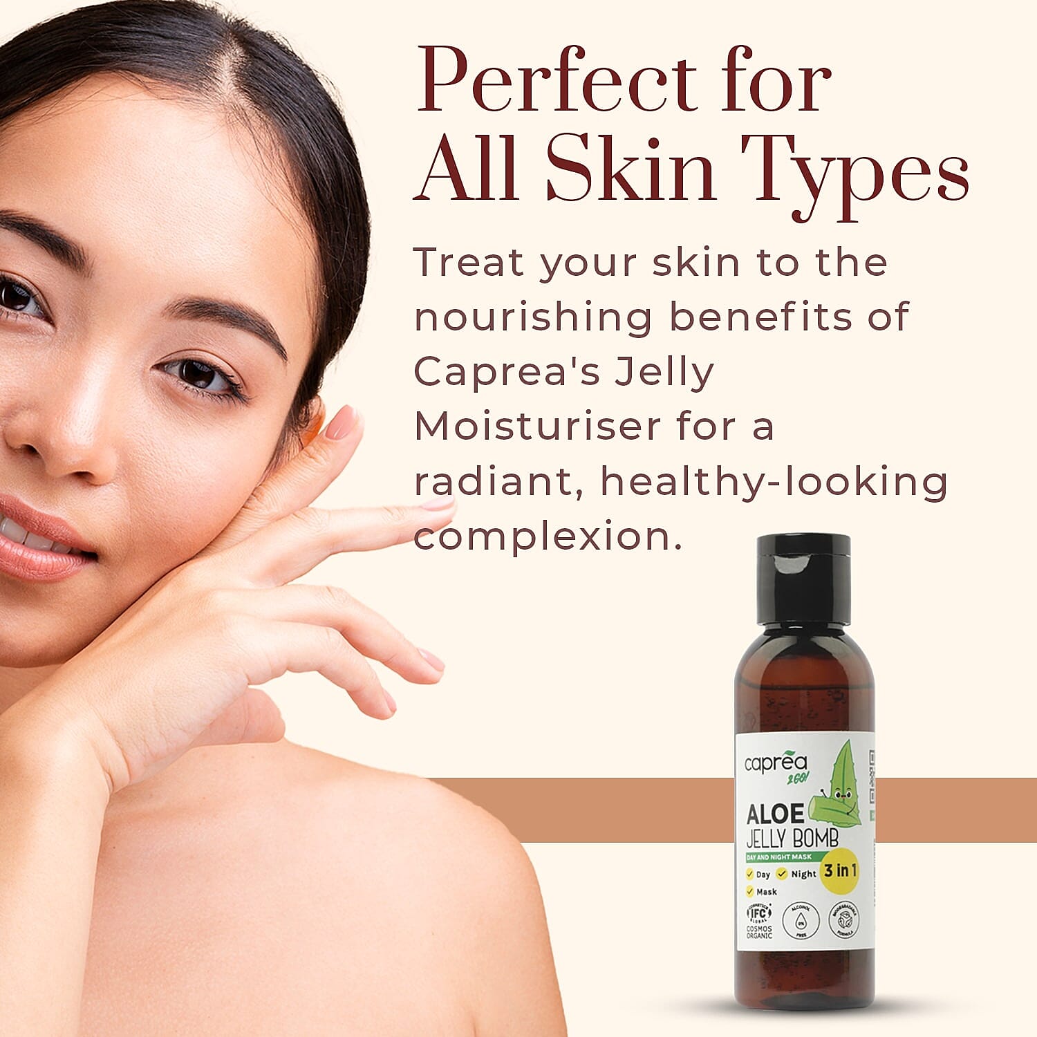 Caprea 3 in 1 Jelly Moisturiser Day &amp; Night Mask - 50ml 7800244 4