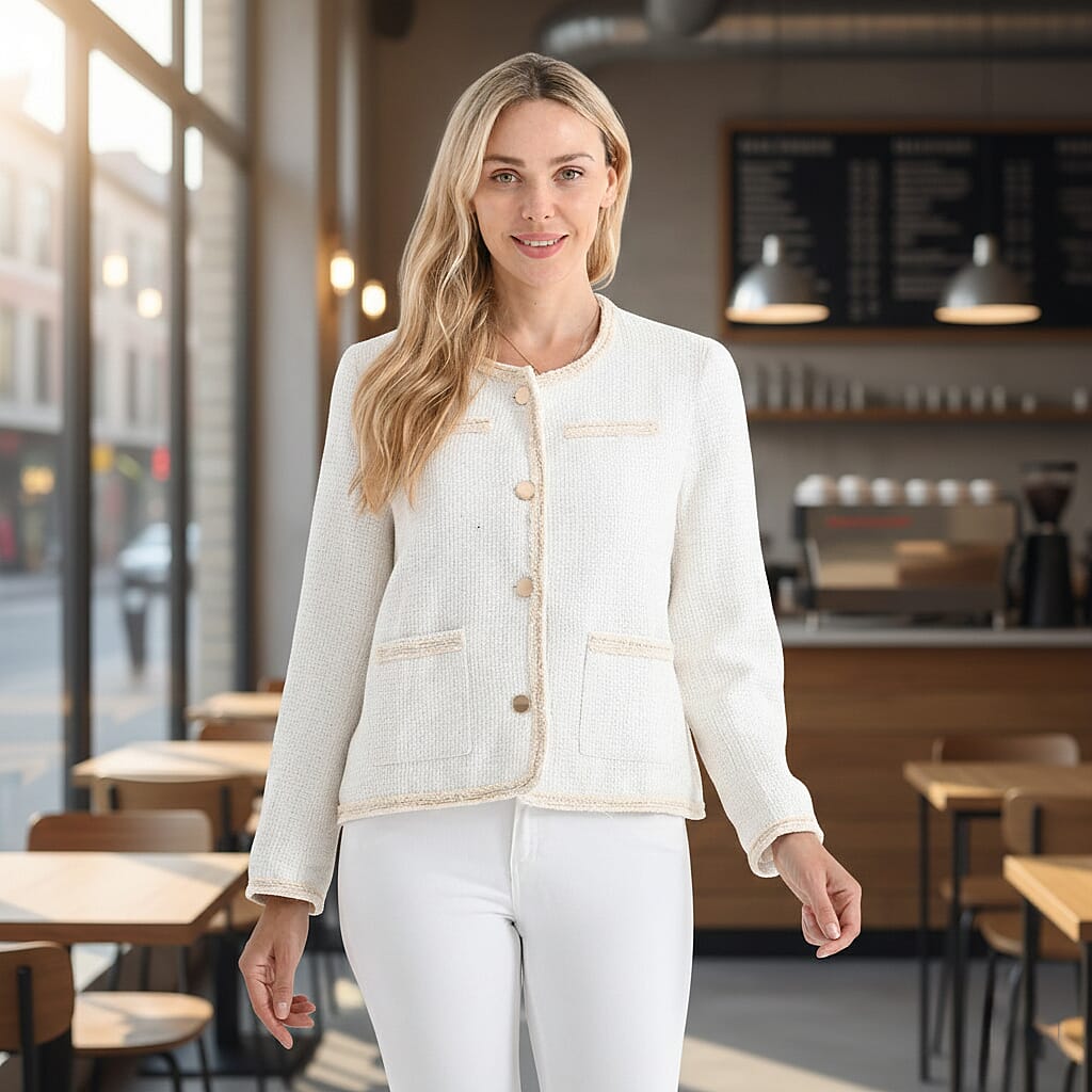 La Marey Tweed Long Sleeve Buttoned Blazer 7800647 2