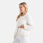 La Marey Tweed Long Sleeve Buttoned Blazer (Size 16 To 18) - White_7800647_3