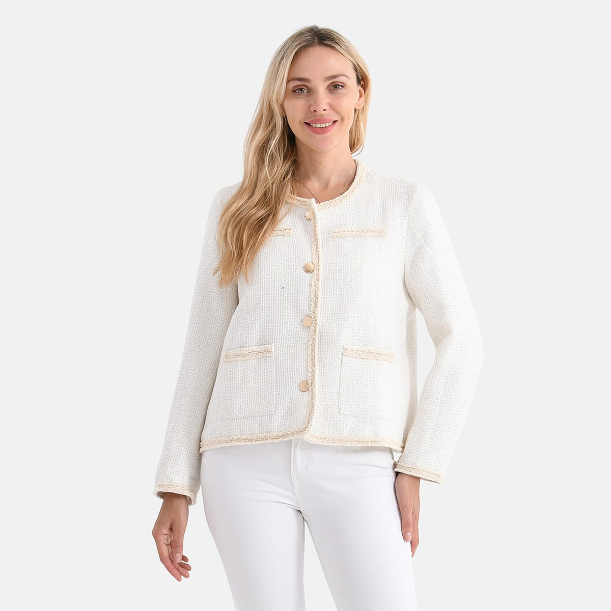 La Marey Tweed Long Sleeve Buttoned Blazer 7800647 5