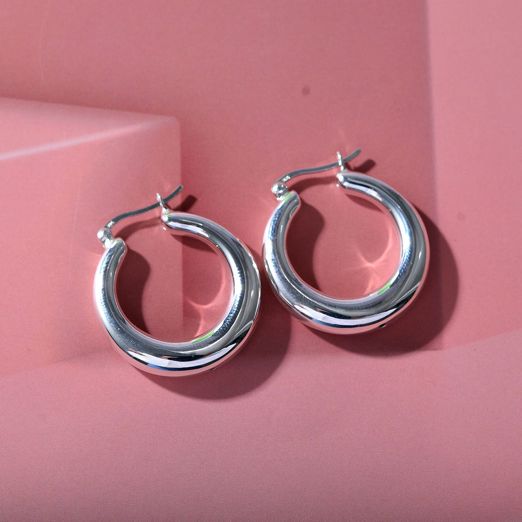 Designer Inspired - Sterling Silver Hoop Earrings
