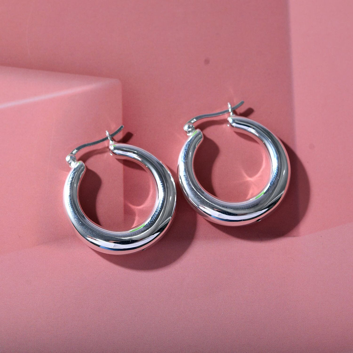 Designer Inspired - Sterling Silver Hoop Earrings 7801269 1