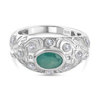 Grandidierite & Natural Zircon Ring in Rhodium Overlay Sterling Silver 1.01 Ct_7801281