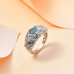 Grandidierite & Natural Zircon Ring in Rhodium Overlay Sterling Silver 1.01 Ct_7801281_1