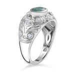 Grandidierite & Natural Zircon Ring in Rhodium Overlay Sterling Silver 1.01 Ct_7801281_3