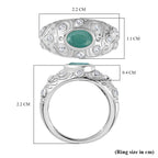 Grandidierite & Natural Zircon Ring in Rhodium Overlay Sterling Silver 1.01 Ct_7801281_5