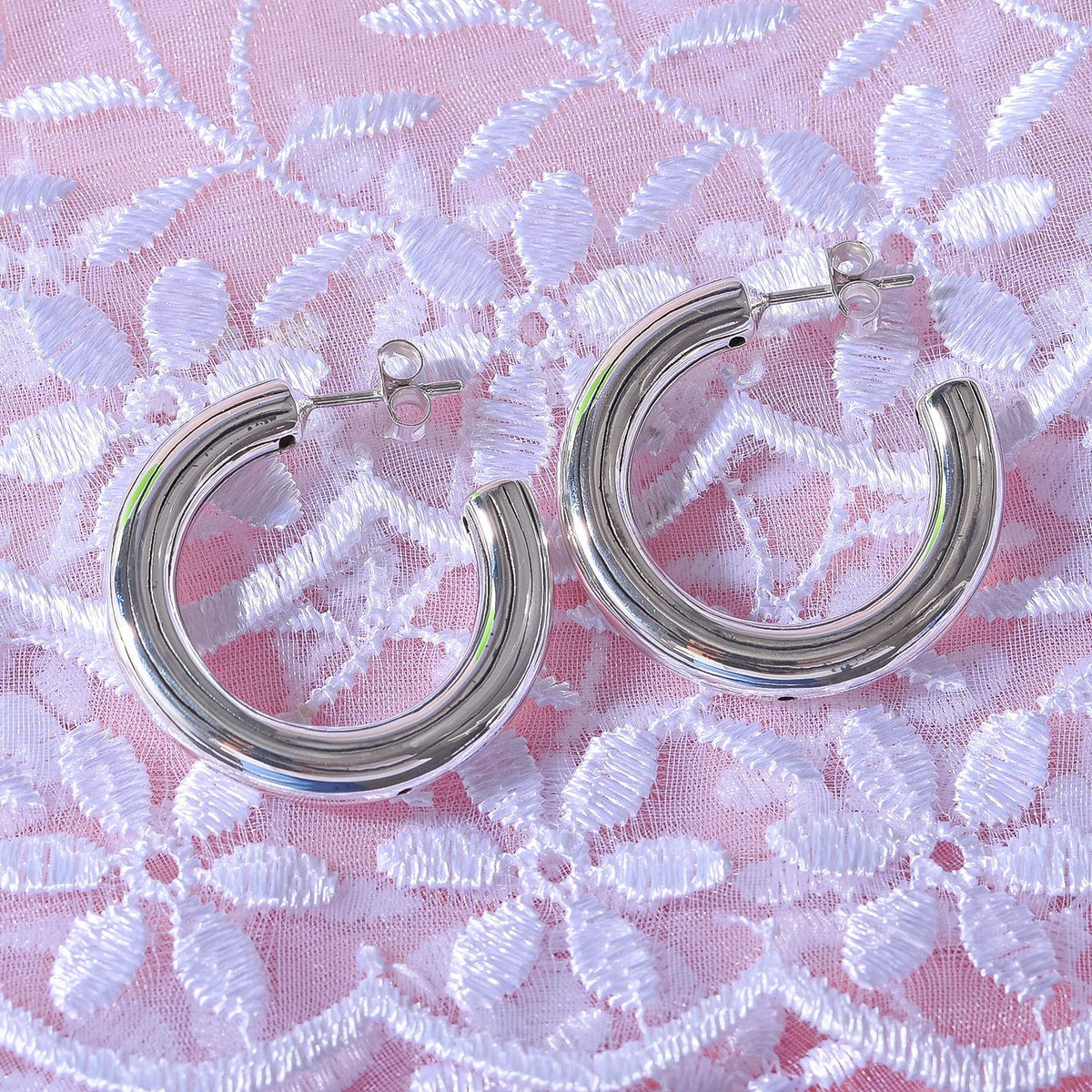 JCK Vegas Closeout - Sterling Silver J Hoop Earrings 7801332 1