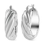 JCK Vegas Closeout - Sterling Silver Twist Hoop Earrings