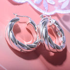 JCK Vegas Closeout - Sterling Silver Twist Hoop Earrings