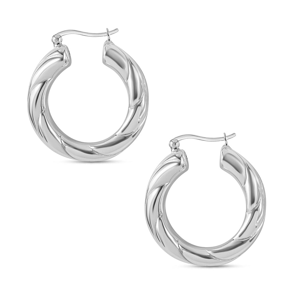 JCK Vegas Closeout - Sterling Silver Twist Hoop Earrings