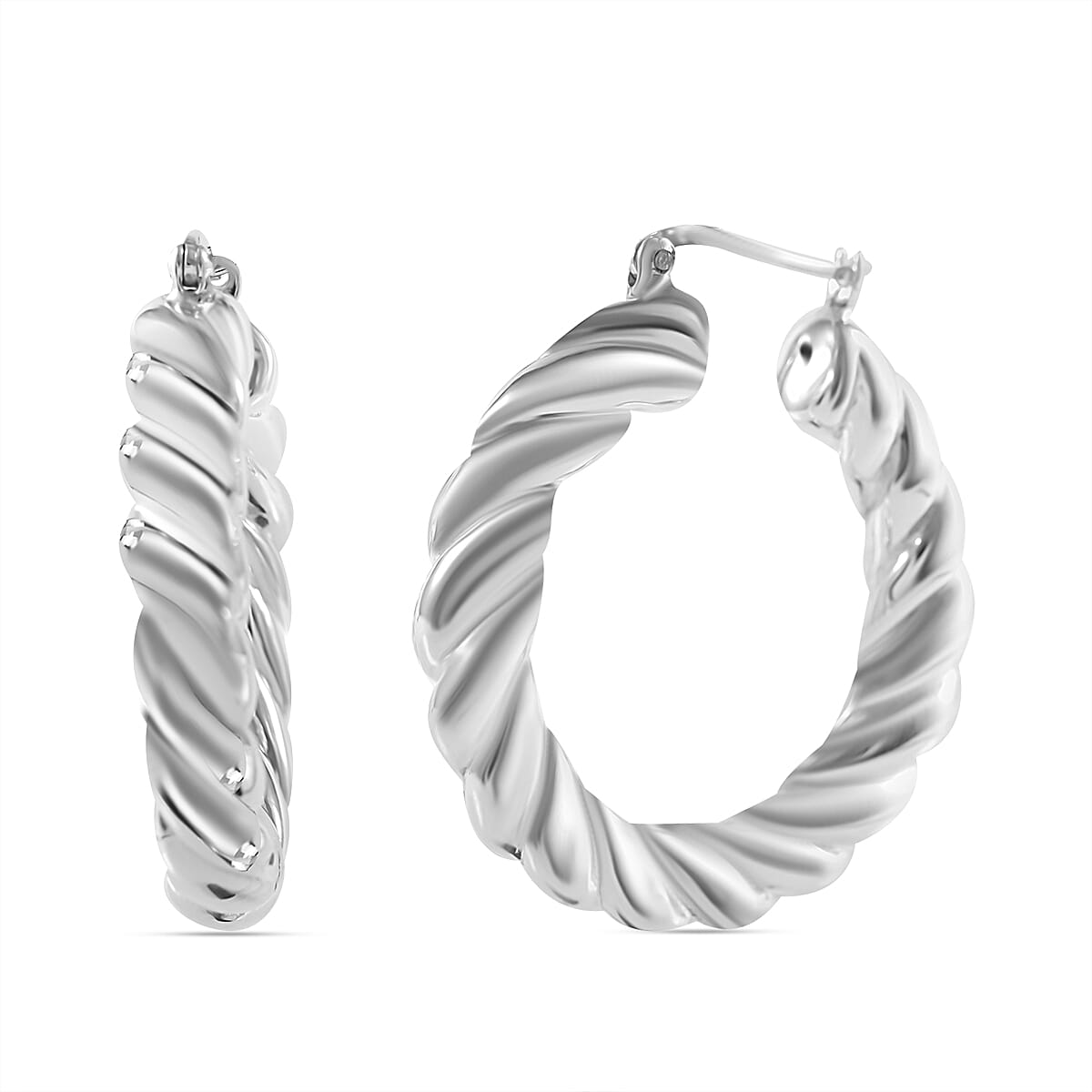 JCK Vegas Close Out - Sterling Silver Twisted Hoop Earrings 7801341 0