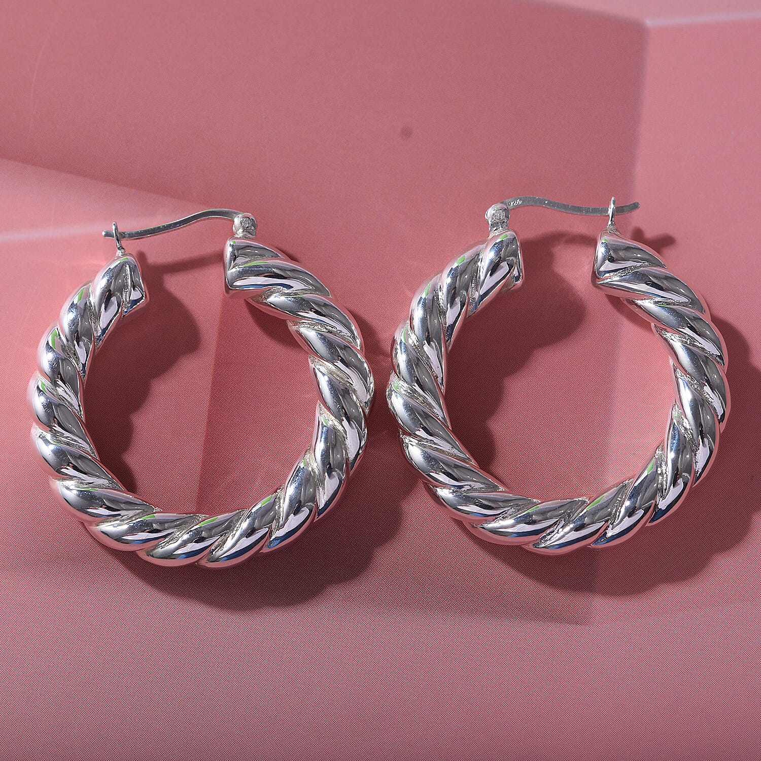 JCK Vegas Close Out - Sterling Silver Twisted Hoop Earrings 7801341 1