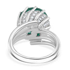 Emeraldine Quartz and White Zircon Ring in Rhodium Overlay Sterling Silver 9.30 Ct._7801822_4