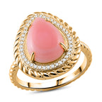 Queen Conch Shell & Zircon Ring in 18K Yellow Gold Vermeil Sterling Silver 6.65 Ct_7802164