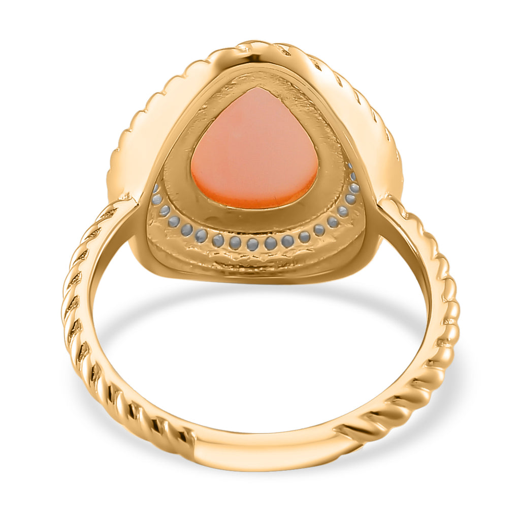 Queen Conch Shell & Zircon Ring in 18K Yellow Gold Vermeil Sterling Silver 6.65 Ct_7802164_4