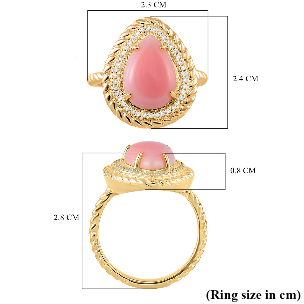 Queen Conch Shell & Zircon Ring in 18K Yellow Gold Vermeil Sterling Silver 6.65 Ct_7802164_5