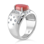 Queen Conch Shell & Zircon Solitaire Ring in Rhodium Overlay Sterling Silver 4.31 Ct._7804035_3