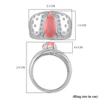Queen Conch Shell & Zircon Solitaire Ring in Rhodium Overlay Sterling Silver 4.31 Ct._7804035_5