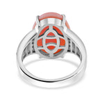 Queen Conch Shell & Zircon Ring in Rhodium Overlay Sterling Silver 10.27 Ct._7804055_4
