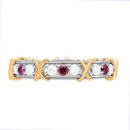 Rare Purple Diamond and White Diamond Ring in 9K Yellow & White Gold Ring 1.00 Cts