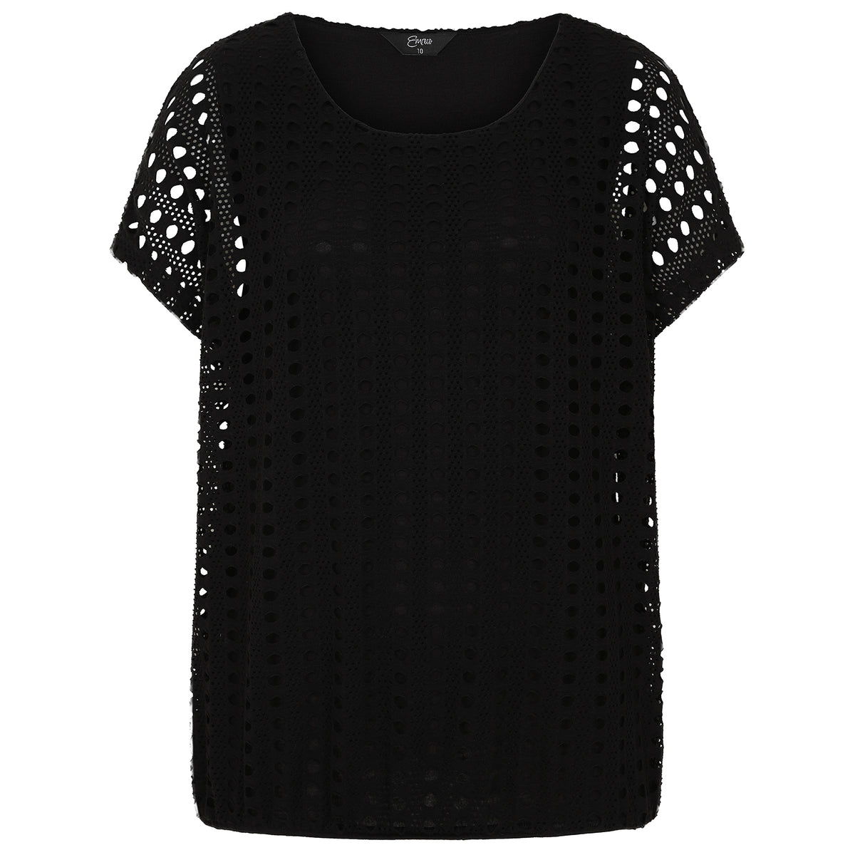 Emreco Lace Jersey Knit Elastic Hem Top V32554221 2