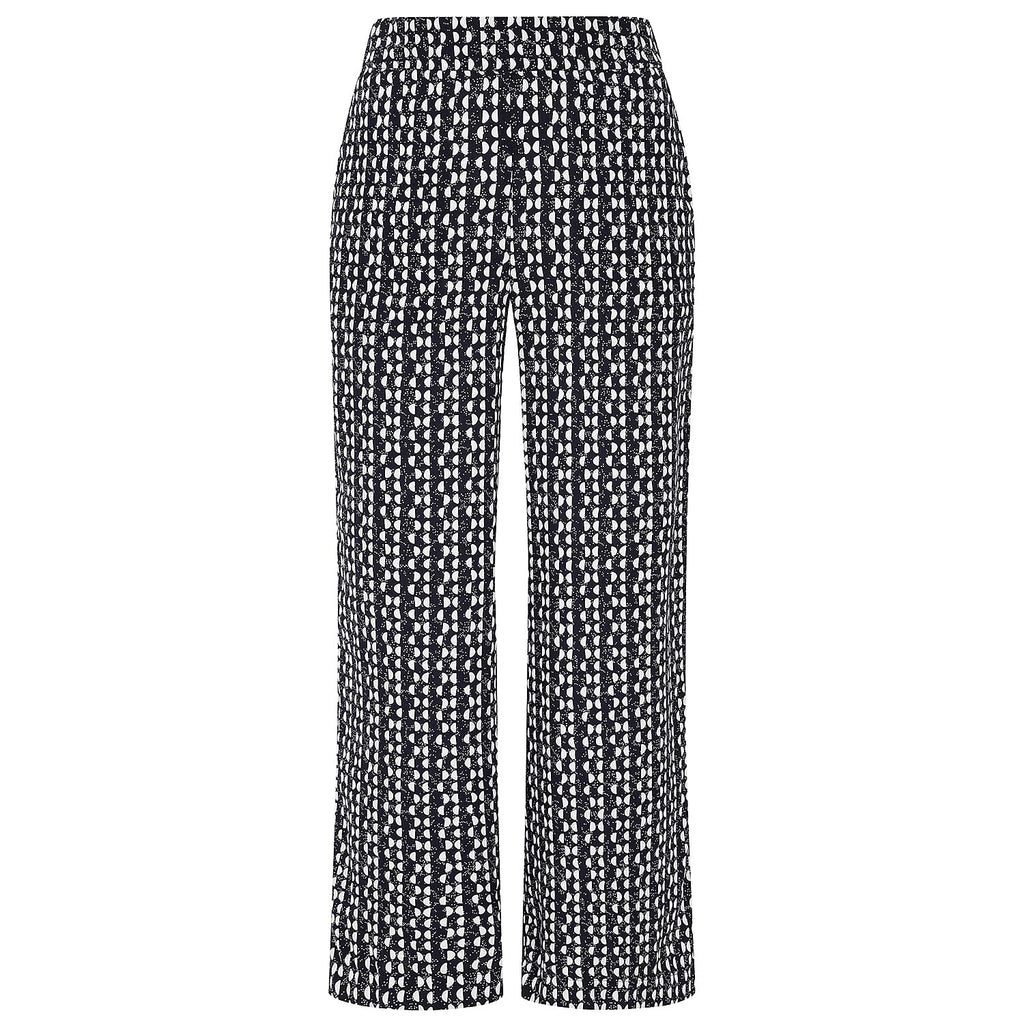 Emreco Lightweight Wide Leg Print Trouser (Size 14) - Navy_7805857_2
