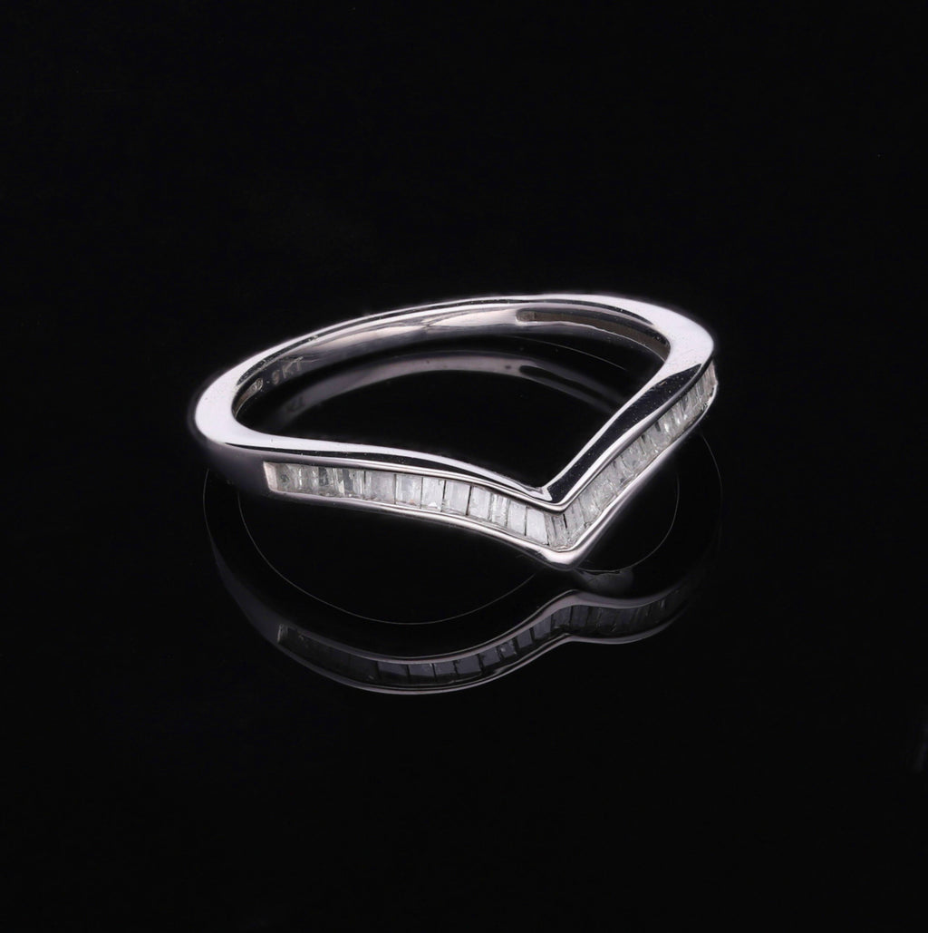Designer Inspired - Natural White Diamond (I3/G-H) Wishbone Ring in Platinum Overlay Sterling Silver_7806434_1