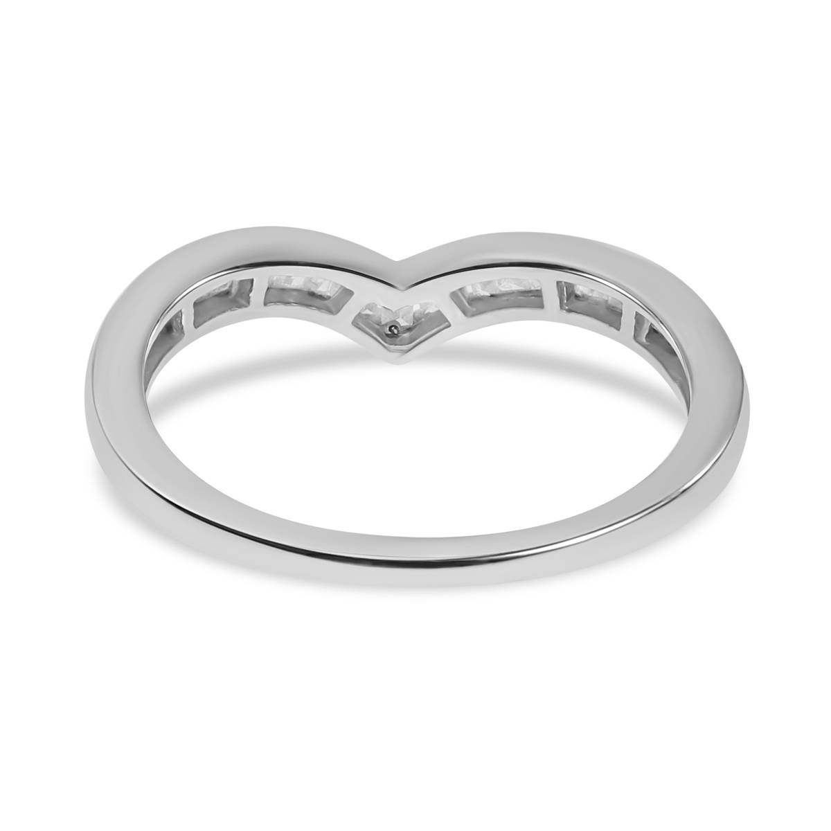 Natural White Diamond Wishbone Ring in Platinum Overlay Sterling Silver 7806434 4