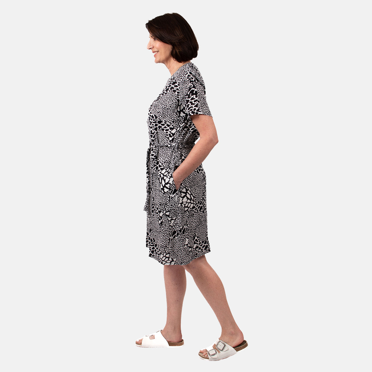 Pure and Natural 100% Viscose Woven Dress (Size M) - Black V32565598 1