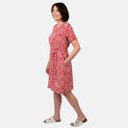 Pure and Natural 100% Viscose Woven Dress (Size L) - Red_7806519_1