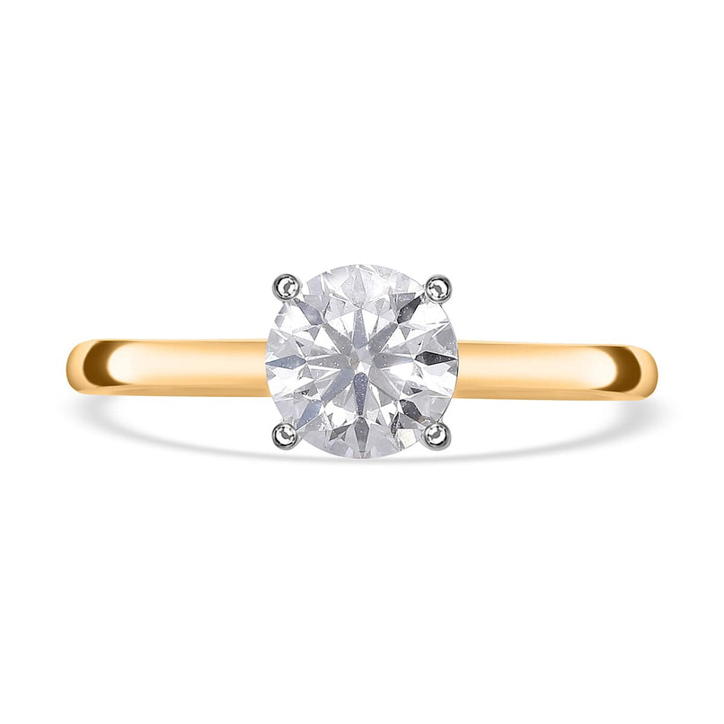 LUXURIANT 0.5 Ct. Lab Grown Diamond Solitaire Ring in 9K Yellow Gold