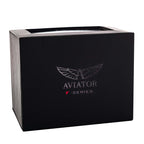 Aviator Analogue Quartz Movt. F Series World Cities Mens Luxury Watch with Date and world timer  in Genuine Leather Strap, 10ATM (100 metres) - Black_7807093_5