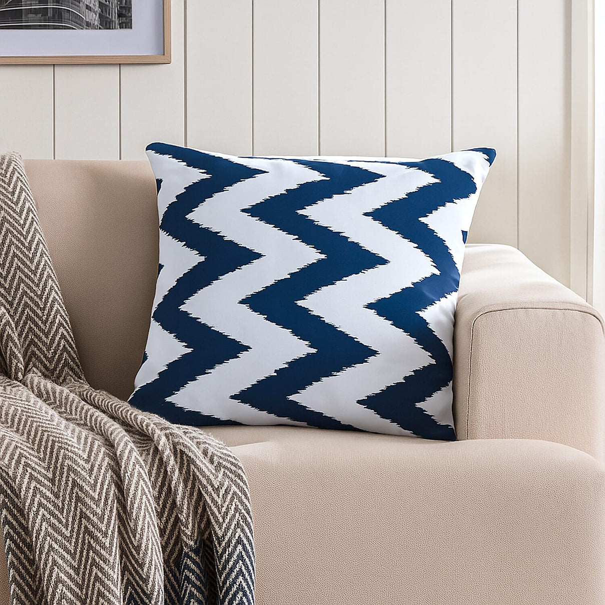 Summer Zig Zag Printed Water Repellent Outdoor Cushion 7807449 1