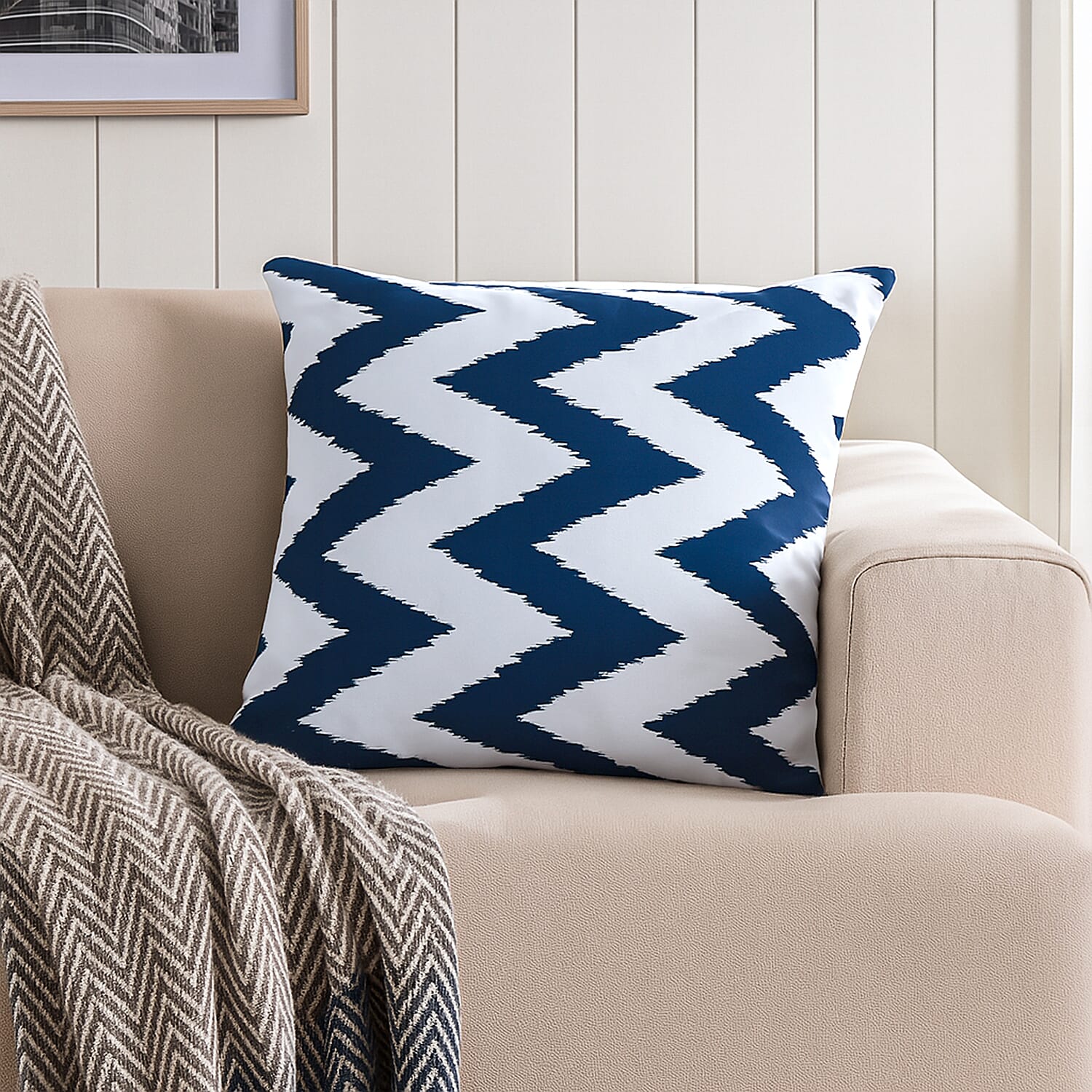 Summer Zig Zag Printed Water Repellent Outdoor Cushion 7807449 1