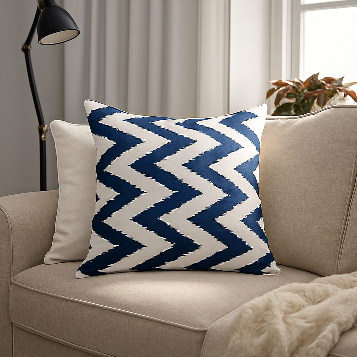Summer Zig Zag Printed Water Repellent Outdoor Cushion 7807449 2