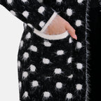 Tamsy Polka Dot Coatigan with Pockets (Size - One Size) - Black_7808055_4