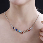 Biggest Deal- Multi GemstoneNecklace (Size - 20) in Rhodium Sterling Silver 8.50Ct ct,  Silver Wt. 11 Gram_7808083_1