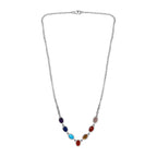 Biggest Deal- Multi GemstoneNecklace (Size - 20) in Rhodium Sterling Silver 8.50Ct ct,  Silver Wt. 11 Gram_7808083_3